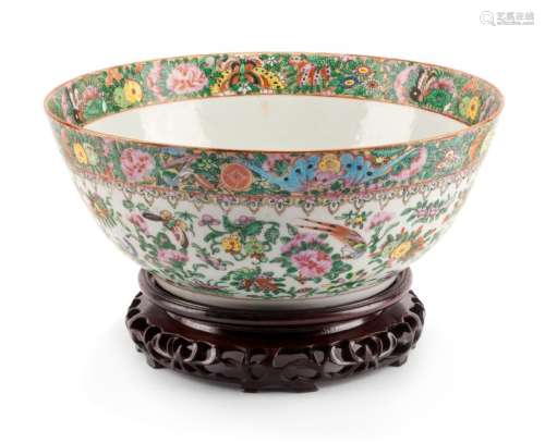 A Chinese Rose Canton Porcelain Bowl Height 6 x