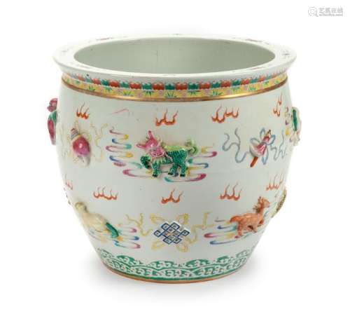 A Chinese Porcelain Fish Bowl Height 19 1/2 x diameter