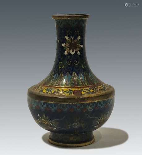 Cloisonne Enamel Dragon Vase with Mark