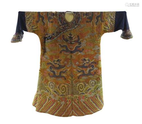 Embroidered Silk Kesi Robe With Dragon