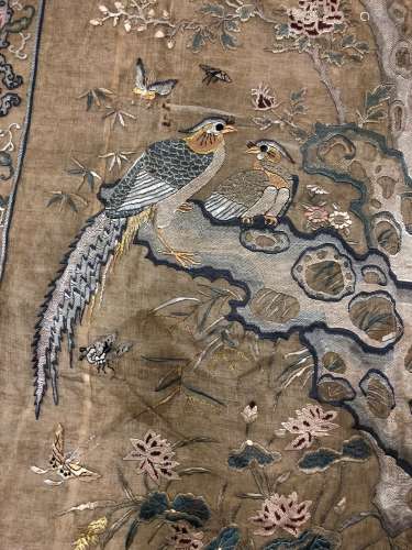 Large Embroidered Silk Panel