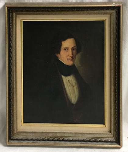 Oil On Canvas Portrait Of Man Dated 1839