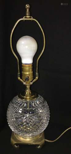 Waterford Crystal And Brass Parlor Lamp