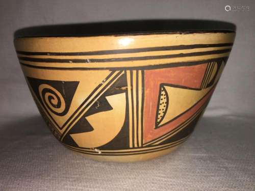 Early Hopi Indian Pottery Bowl