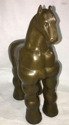 Bronze Sculpture Of Horse Signed Botero