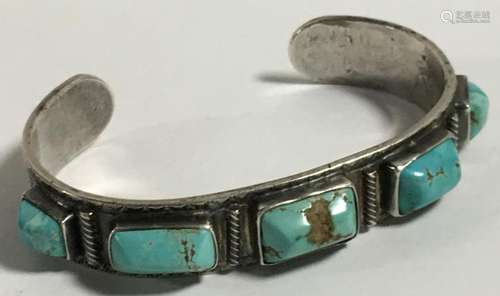 Sterling Silver And Turquoise Cuff Bracelet