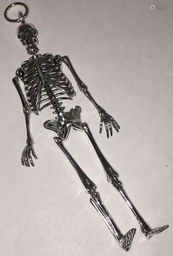 Sterling Silver Articulated Skeleton Pendant