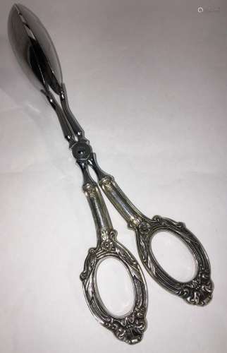 Serving Tongs With Web Sterling Silver Handles