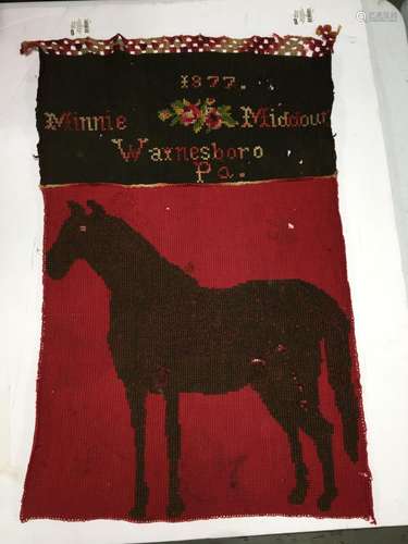 1877 Waynesboro Pa Horse Sampler