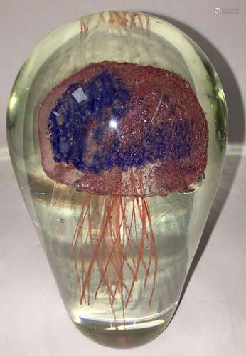 Art Glass Jellyfish Paper Weight