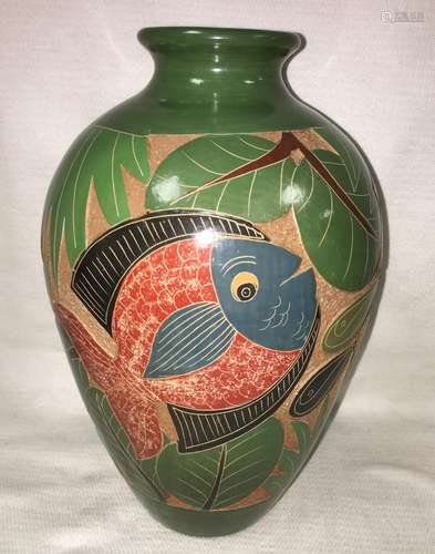 Art Pottery Fish Design Vase