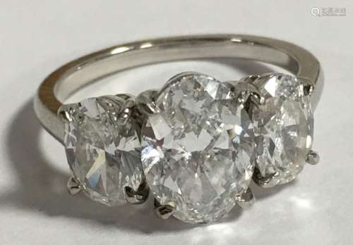 3.5 Ct. Diamond And Platinum Ring
