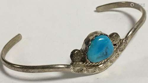 Sterling Silver And Turquoise Cuff Bracelet