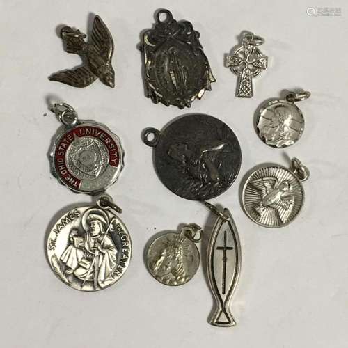 Group Of 10 Sterling Silver Charms