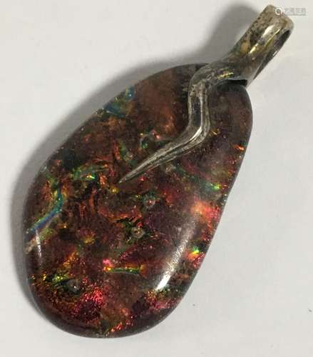 Sterling Silver And Art Glass Pendant