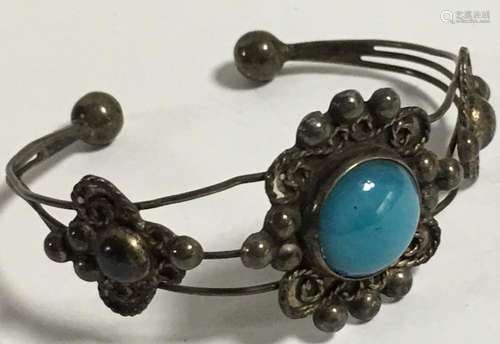 Sterling Silver And Turquoise Cuff Bracelet