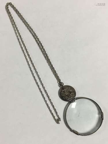 Leonore Doskow Sterling Magnifying Glass On Chain