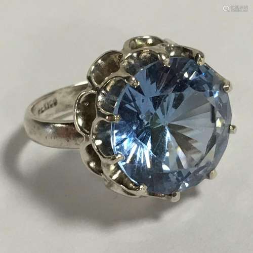 Sterling Silver Ring With Blue Stone