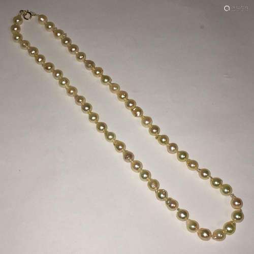 Pearl Necklace With 14k Gold Clasp