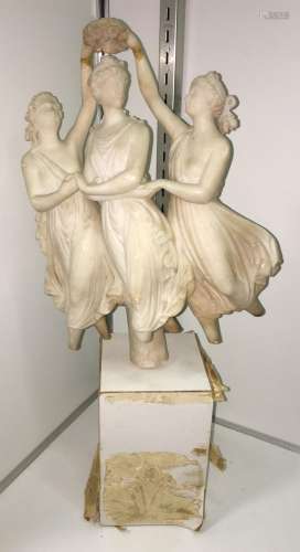 Carved Marble Sculpture Of Three Women