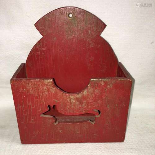 Salt Box With Old Red Paint