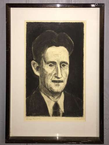 Sid Chafetz Lithograph Portrait, George Orwell