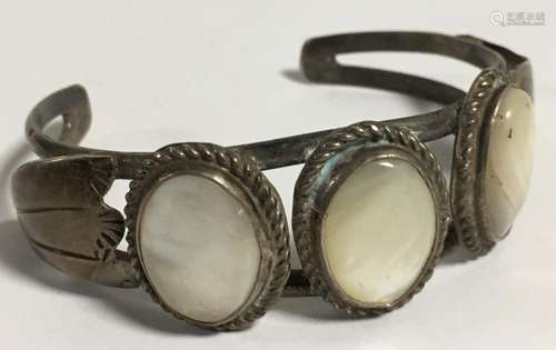 Sterling Silver And Mother Of Pearl Cuff Bracelet