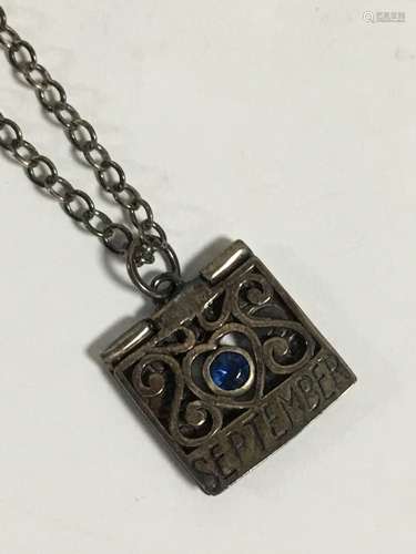 Sterling Silver Necklace With September Pendant