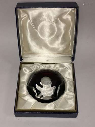 Baccarat France Cameo Portrait Paperweight In Case