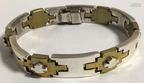 Sterling Silver And Goldtone Bracelet