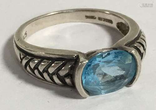 Sterling Silver Ring With Blue Stone