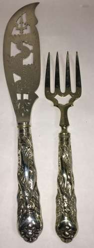 Sheffield N. Bloom & Son Serving Fork & Knife