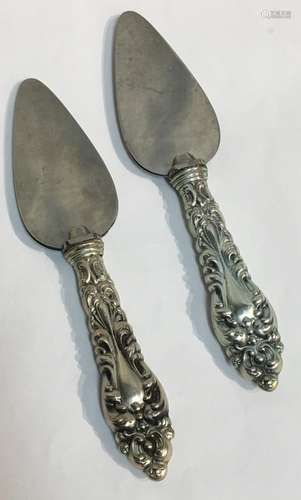 Pair Of Sterling Handled Servers