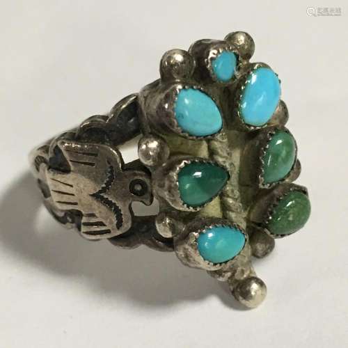 American Indian Turquoise & Sterling Silver Ring