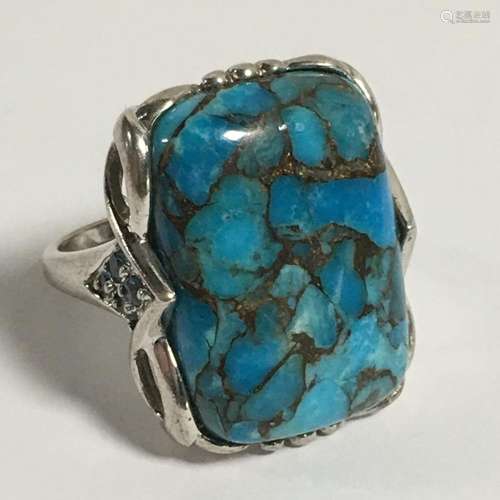 Sterling Silver And Turquoise Ring