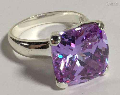 Sterling Silver Ring With Purple Stone