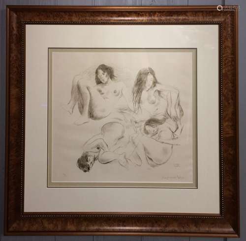 Signed & Numbered Raphael Soyer Print Of Nudes