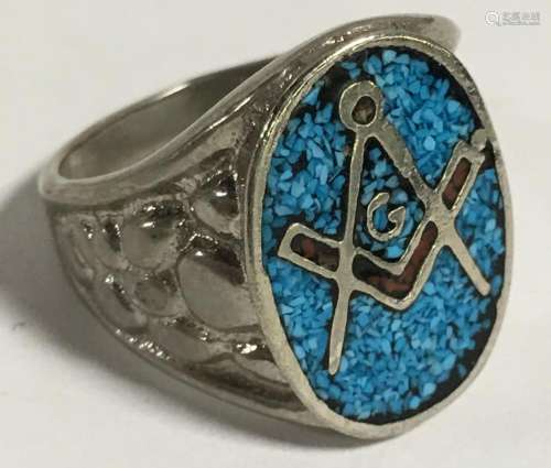 Silver And Blue Stone Ring
