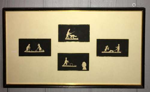 Framed Collection Of Four Silhouettes