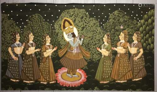 Oriental Oil Painting On Fabric