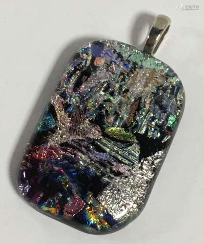 Sterling Silver And Art Glass Pendant