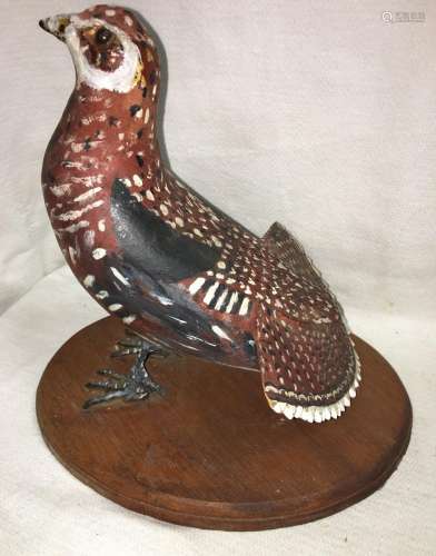 Bob O Link Wooden Bird Carving, Quail