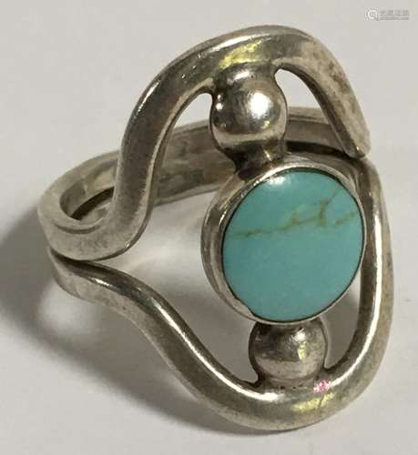 Sterling Silver And Turquoise Ring