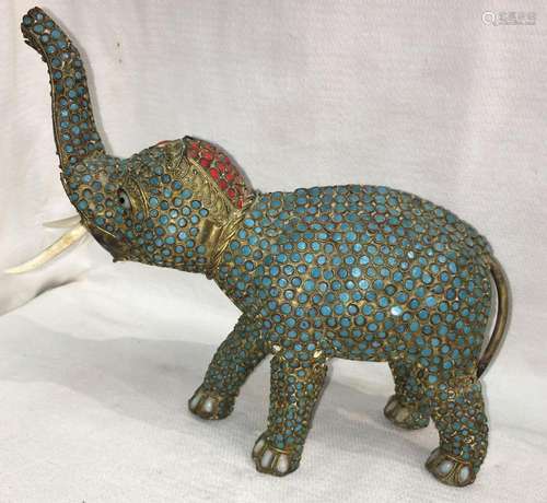 Oriental Jeweled Elephant Sculpture