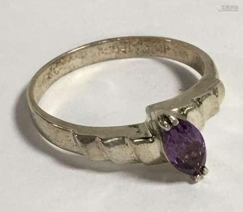 Sterling Silver Ring With Purple Stone