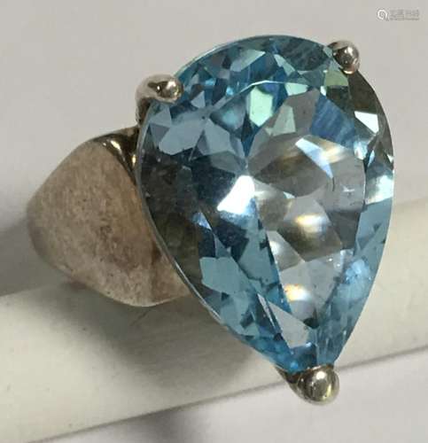 Sterling Silver Ring With Blue Stone