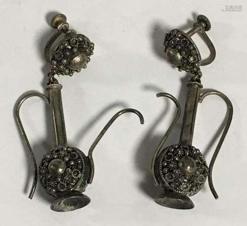 Pair Of Sterling Silver Clip Earrings