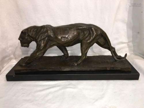 Bronze Panther Sculpture Signed Bugatti