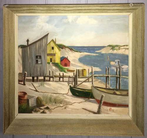 Artist Signed Oil On Board Of New England Seascape