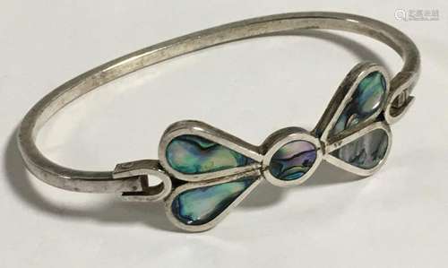 Mexico Alpacca Abalone Inlaid Bracelet